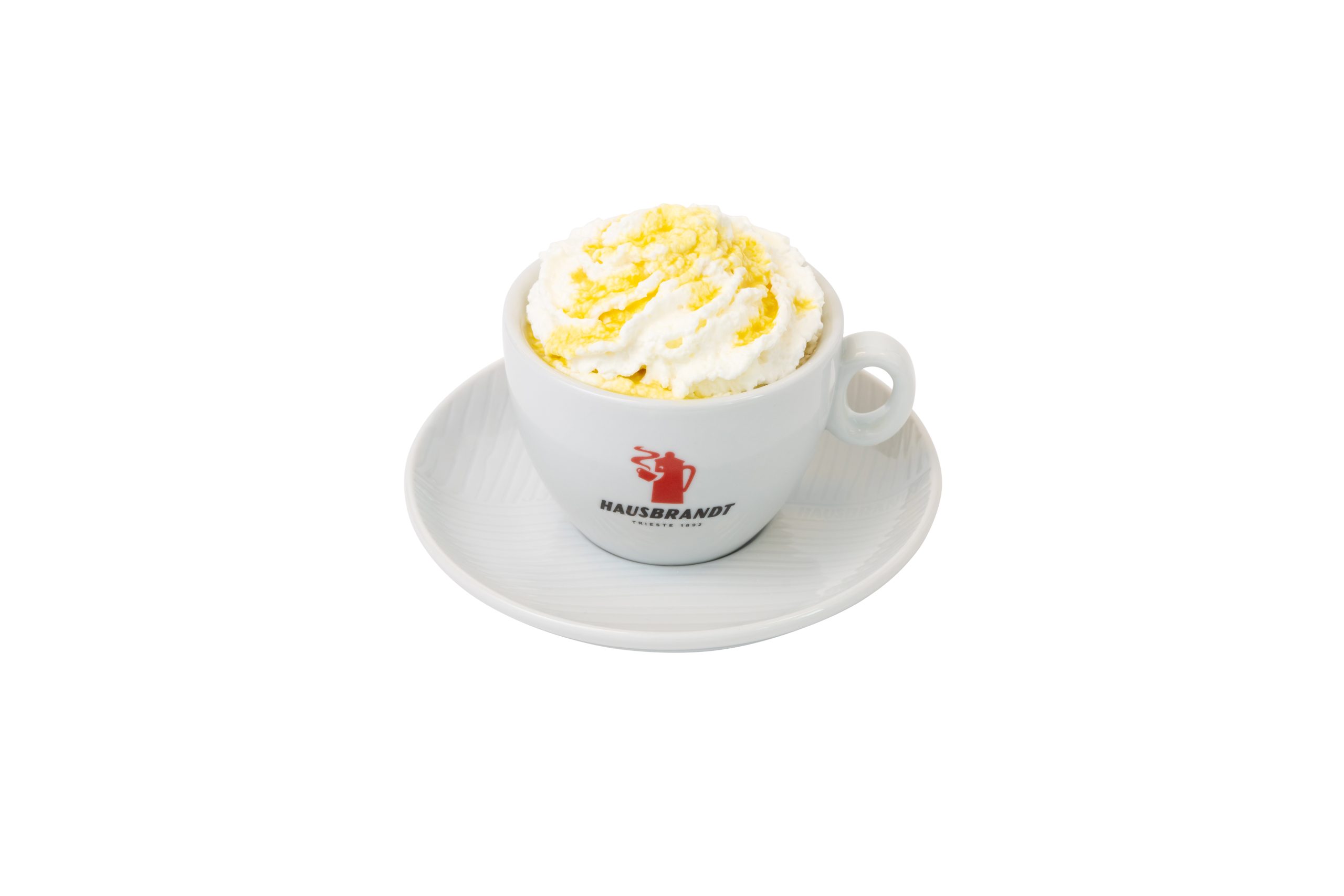 pouring ingredients for a festive winter cappuccino recipe
