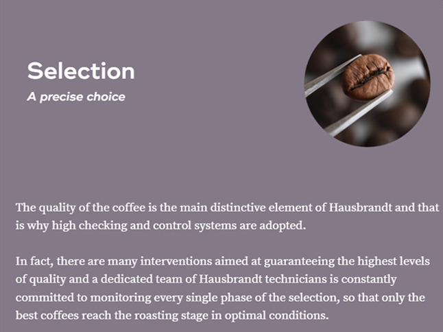 coffee selection